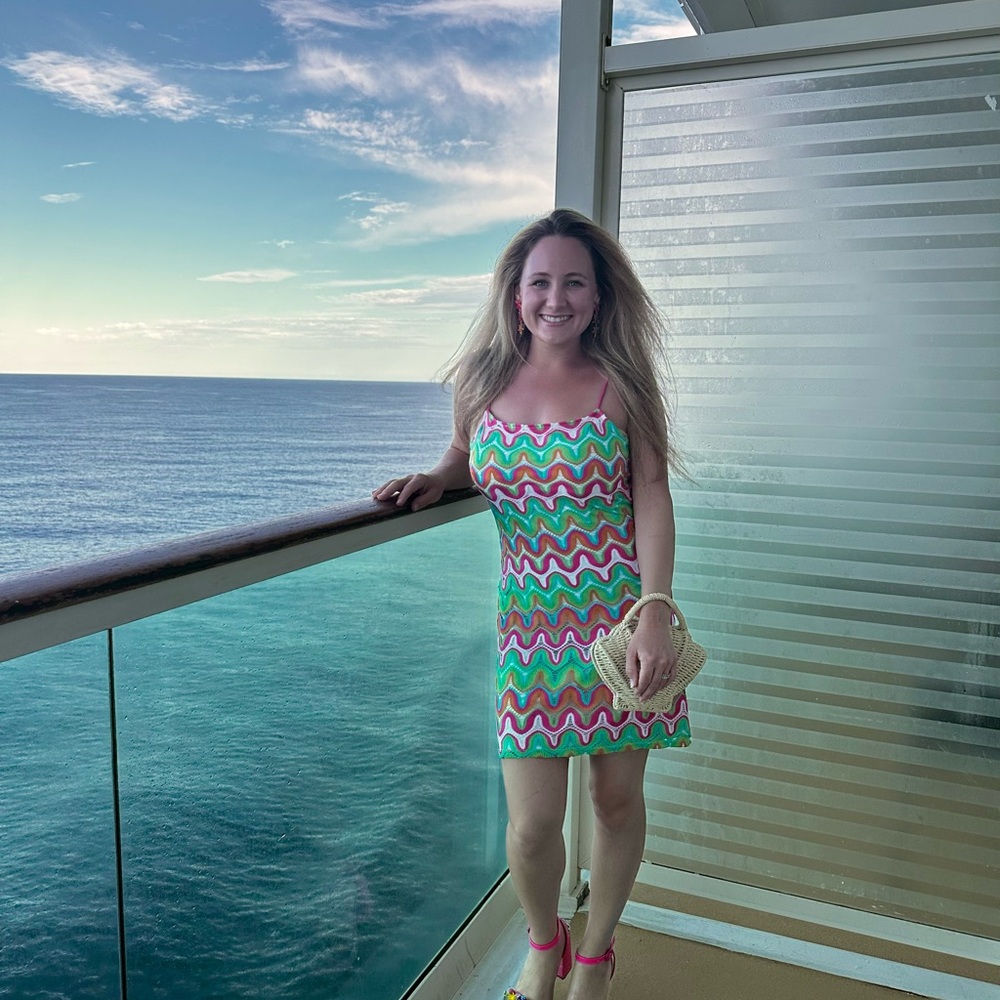 Gianni Bini Colorful Wave-Print Mini Dress - beach dress, vacation dress